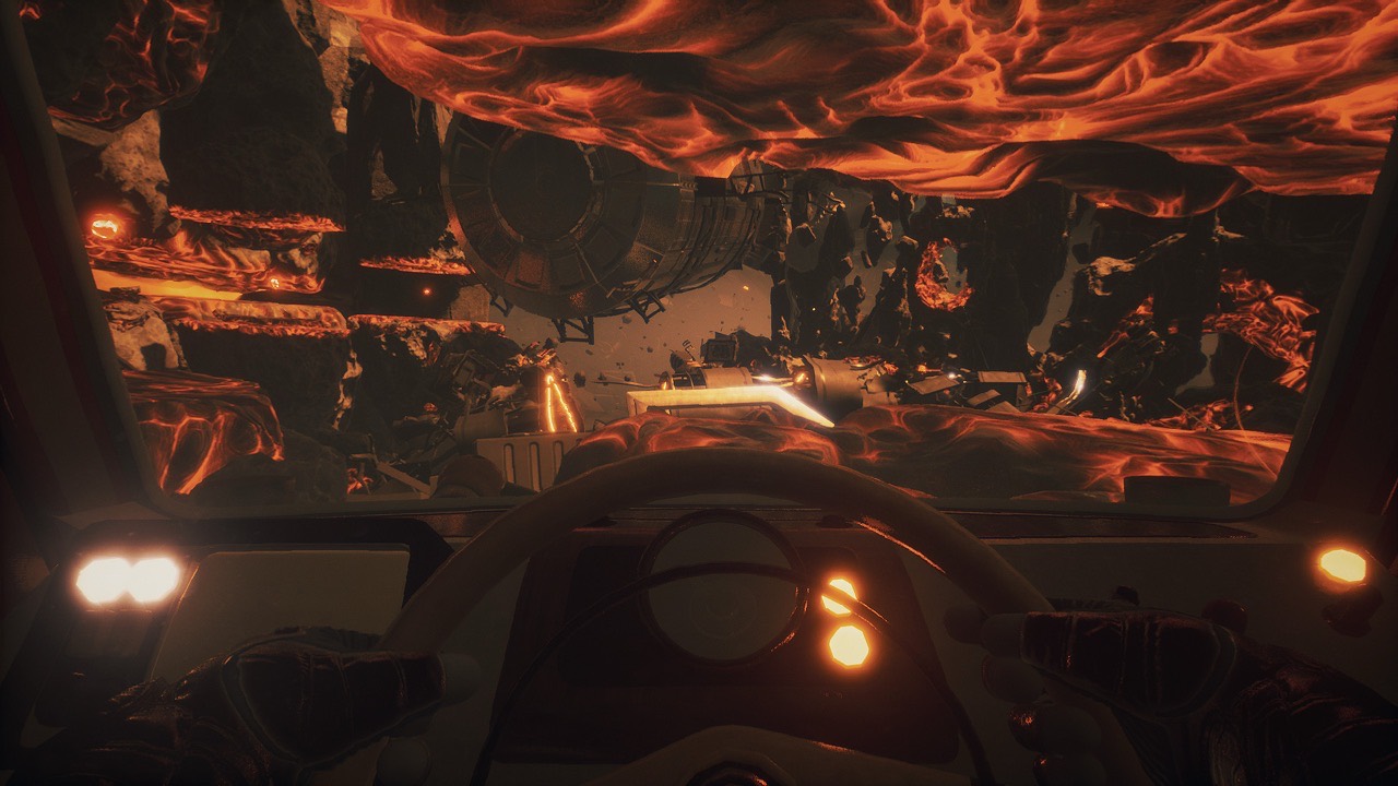 Breathedge gameplay: the space wreckage you explore across its run